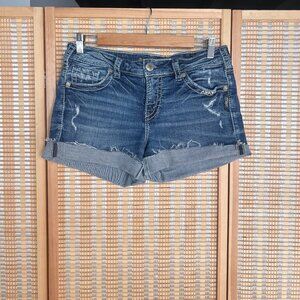 Y2k Silver jeans co boyfriend denim shorts – size 29